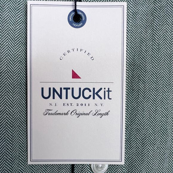 UNTUCKit Librando Cotton Button Down Shirt Slim Fit in Green Men's Size Medium - Picture 12 of 16